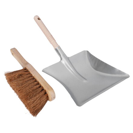 Copenhagen Pro Dustpan and brush Kokosová ručná kefa, 29 cm, kovová plechovka s drevenou rukoväťou, FSC